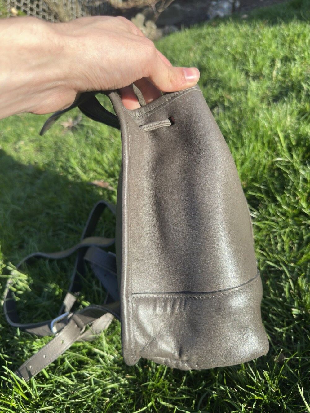 Vintage Coach Daypack 9960 Grey Leather Bag Nickel Hardware 90s Costa Rica - Picture 11 of 15